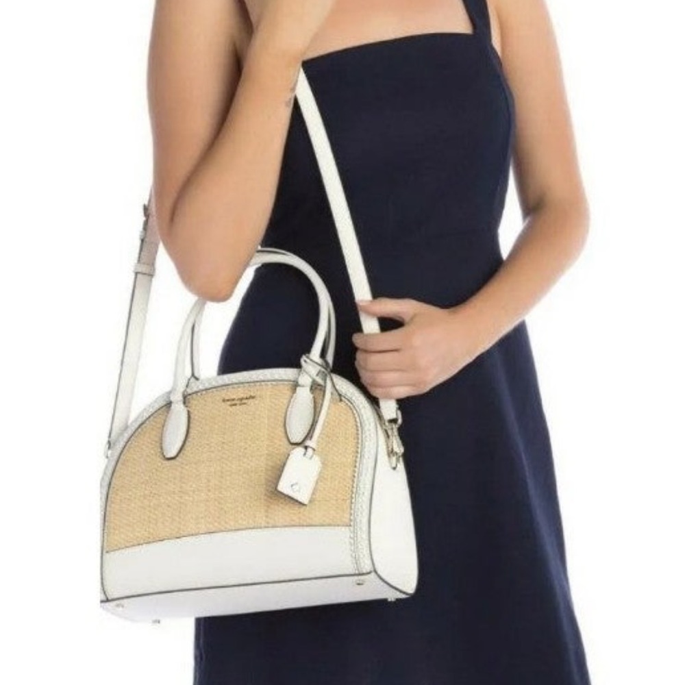 Kate spade New York Raffia dome satchel handles and crossbody - Picture 1 of 15